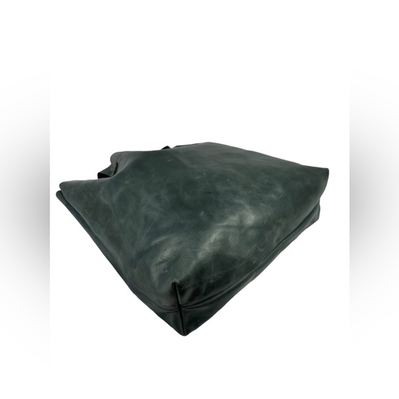 Genuine handmade MILES & LOUIE hunter green leather tote bag shopper shopping - Picture 12 of 13